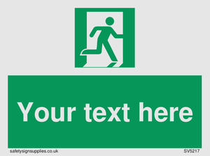 Custom Emergency Exit Right Sign