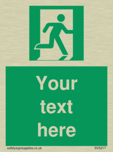 Custom Emergency Exit Right Sign