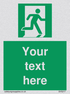 Custom Emergency Exit Right Sign