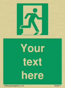 Custom Emergency Exit Right Sign