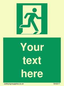 Custom Emergency Exit Right Sign