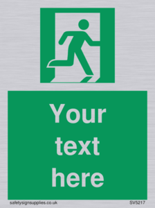 Custom Emergency Exit Right Sign