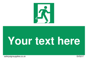 Custom Emergency Exit Right Sign