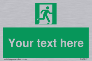 Custom Emergency Exit Right Sign