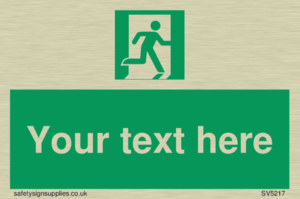 Custom Emergency Exit Right Sign