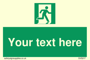 Custom Emergency Exit Right Sign