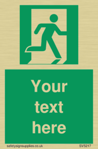 Custom Emergency Exit Right Sign