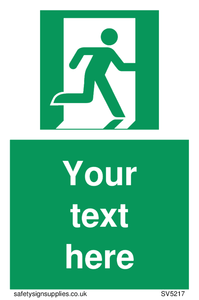 Custom Emergency Exit Right Sign 