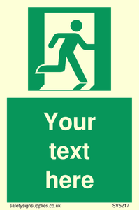 Custom Emergency Exit Right Sign