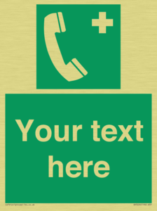 Custom Emergency Telephone sign