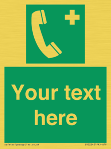 Custom Emergency Telephone sign