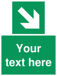 Safe condition Custom arrow down right sign