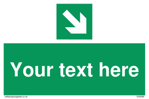 Safe condition Custom arrow down right sign