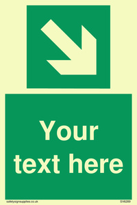 Safe condition Custom arrow down right sign