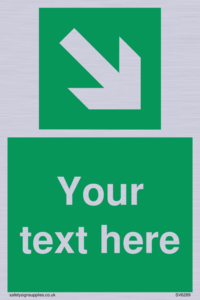 Safe condition Custom arrow down right sign