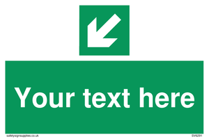 Safe condition Custom arrow down left sign