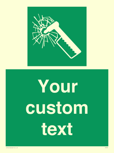 Custom sign safe condition emergency hammer