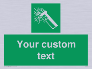 Custom sign safe condition emergency hammer