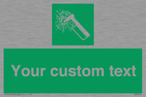 Custom sign safe condition emergency hammer