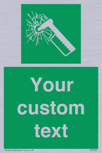 Custom sign safe condition emergency hammer