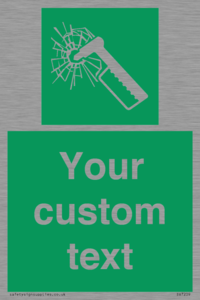 Custom sign safe condition emergency hammer