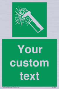 Custom sign safe condition emergency hammer