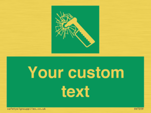 Custom sign safe condition emergency hammer