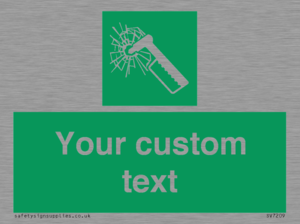 Custom sign safe condition emergency hammer