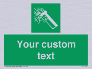 Custom sign safe condition emergency hammer