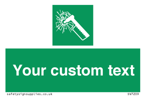 Custom sign safe condition emergency hammer