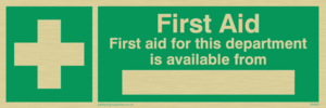 first aid for this department is available from