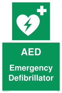 AED Emergency Defibrillator sign 