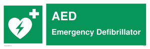 AED Emergency Defibrillator sign 