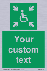 Custom sign safe condition evacuation temporary refuge