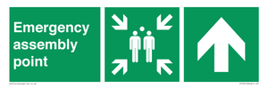 Emergency assembly point directional Up arrow