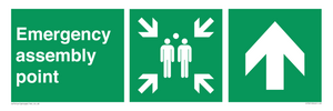 Emergency assembly point directional Up arrow