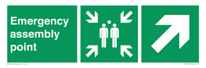 Emergency assembly point directional Up right arrow