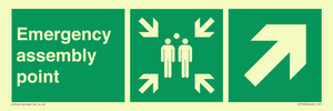 Emergency assembly point directional Up right arrow