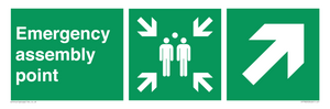 Emergency assembly point directional Up right arrow