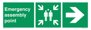 Emergency assembly point directional Right arrow