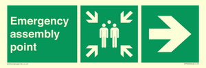 Emergency assembly point directional Right arrow