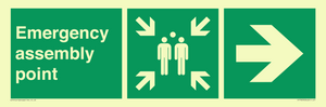 Emergency assembly point directional Right arrow