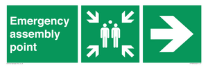 Emergency assembly point directional Right arrow