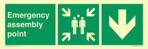 Emergency assembly point directional Down arrow