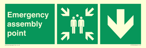 Emergency assembly point directional Down arrow