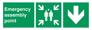 Emergency assembly point directional Down arrow