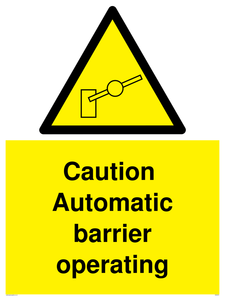 Automatic barrier sign 