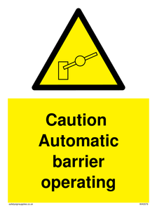 Automatic barrier sign 