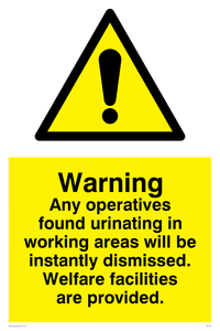 any operatives found urinating