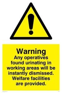 any operatives found urinating